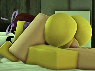 Noob slut in a bikini swimsuit gets fucked by a femboy, she moans loudly.