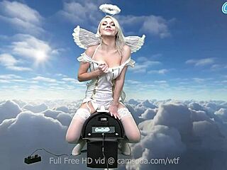 Ava Sinclaire, with her heavenly body, casually rides the Sybian machine.