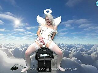 Ava Sinclaire, with her heavenly body, casually rides the Sybian machine.