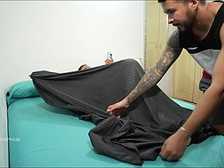 Sharing Bed Leads To Rough Anal Creampie