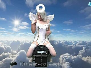 Ava Sinclaire, with her heavenly body, casually rides the Sybian machine.