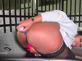 jadeenasty squirts in public anal masturbation.