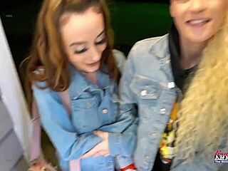 Skinny Blonde And Cute Brunette Lola Enjoy Playful Moments