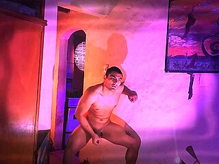 style morado naranja y rayas masturbación de polla grande masturbación dura y lenta