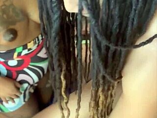 Swallowing cum in the closet with a big black cock