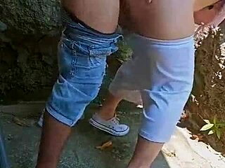 Horny couple FUCKING behind abandoned house.