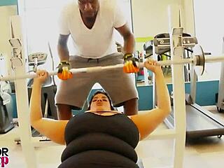 sofia flirts at the gym, luring rome to fuck and cum on her big ass