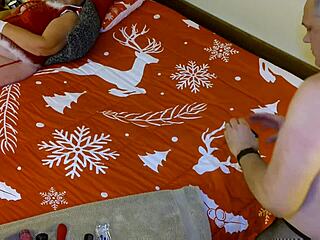 Granny Claus Sucks Cock Deep in Christmas Cosplay!