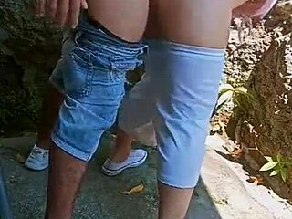 Horny couple FUCKING behind abandoned house.