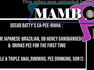 Slim Japanese-Brazilian Takes First Double Rim And 5on1 With Huge Gaping Monster Cocks