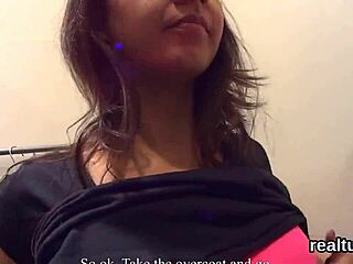 Charming Czech kitten faces intense teasing in the mall before POV penetration.