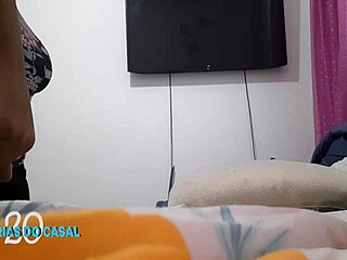 Latina College Girl Eating Crown Hidden from Parents!