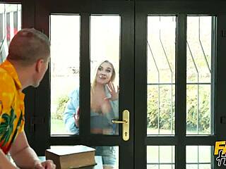 Fake hostel - he sends his thick juicy milf wife to fuck a student