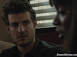 Ebony babe Ana Foxxx rides huge white cock wildly