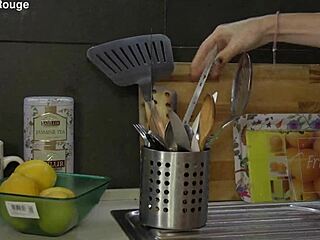 housewife experiencing madness in kitchen setting