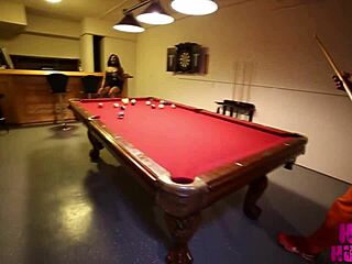 Petite black teen fucked on pool table