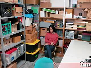 Petite Half Black Shoplifter Teen 18+ Caught And Gets Her Tiny 18+ Interracial Pussy Fucked By The Mall Cop