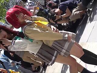 girls cosplaying love live sunshine characters in costumes