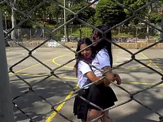 Hot college students skip classes for wild lesbian sex after lessons