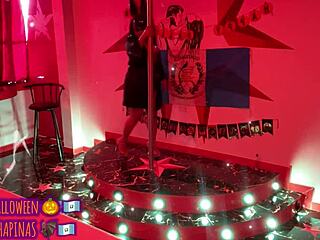 i see the playboy bunny saying happy halloween on the runway, her beautiful chapina