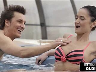 Teen Offers Mouth And Pussy To Older Man