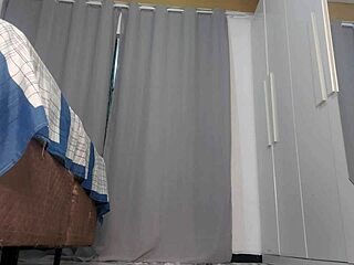 Stepdaughter Catches Stepdad Masturbating Behind Curtain!