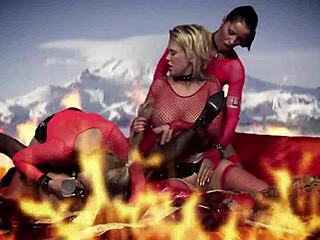 In their stockings and latex boots, the blonde and brunette MILFs engage in a lesbian foursome with fingering and rimming.