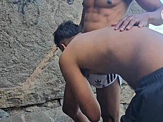 I fucked two asses at once on the beach