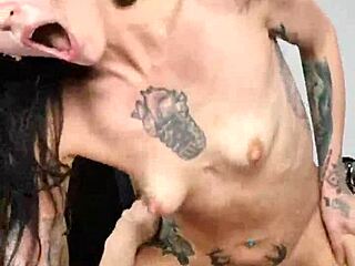 Watch tall skinny girl ride cock to moaning orgasm pov