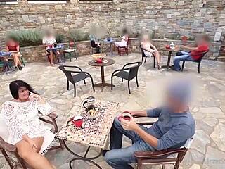 Public Scene In The Restaurant In Front Of Guests