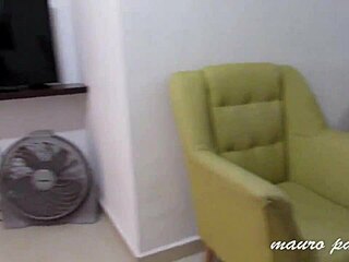 MILF escort arrives at her apartment