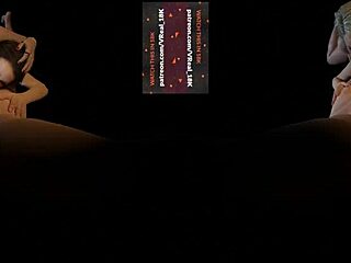 Vreal 18k double blowjob one sucking the dick and another sucking a ball - ffm threesome - featuring jill valentine and harley quinn