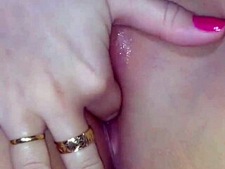 Wife enjoys a pleasurable self-touch moment