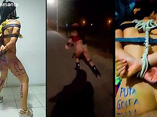 In this bdsm session, samantha the slut is exercised and humiliated as a bound prostitute