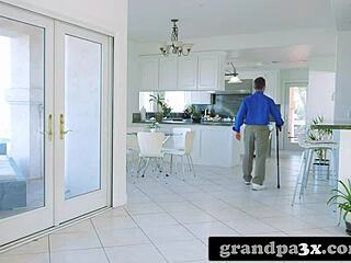 the ugly old fart wants some of his young blonde stepgranddaughter's pussy to keep her secret