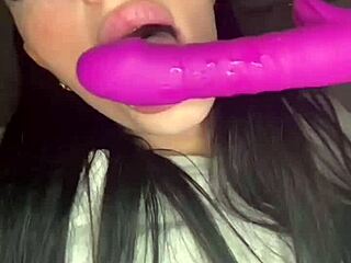 horny british brunette teen coed masturbates with toys on webcam, reaching orgasm and squirting