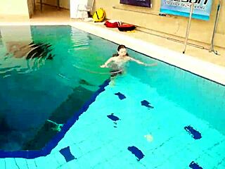 I saw hot underwater teen marketa in bikini at the pool, shes so petite and sexy