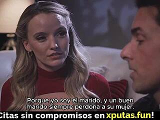 passionate blonde with big tits sucks and fucks