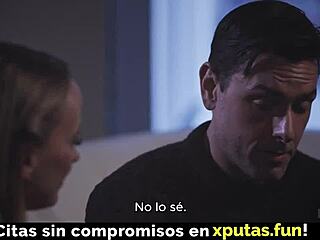 passionate blonde with big tits sucks and fucks