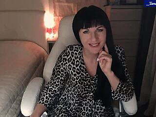 mlady tamarra roman undresses in sexy leopard lingerie