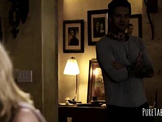 Blonde Takes Double Penetration in Doggystyle