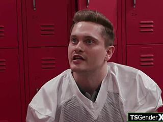 Cheerleader got a hard tranny spirit stick to cheer a guy up. In an intriguing anal scene.