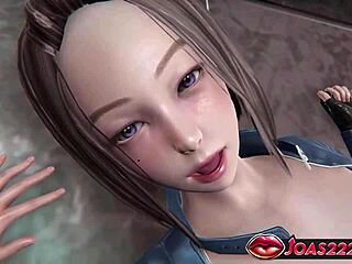 hot anime girl in latex 3d hentai gets wet pussy fingered on floor, licked with g spot stimulation to squirt