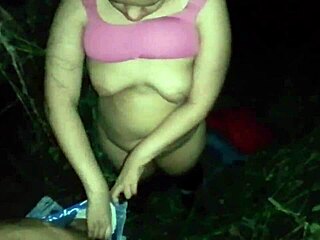 damn this big ass latina teen's bloody pussy feels so tight pounding her in the bushes