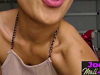 big booty asian teen joon mali finger fucks herself after posing on motorbike