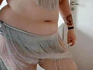 curvy bbw belly dancer teases with her jiggling fat ass and thick curves