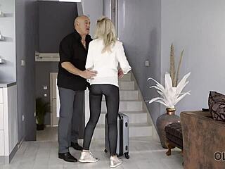 Old4k Old Facializes Blonde After Stretching Her Sweet Pussy