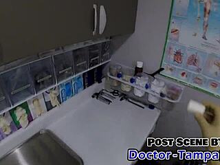 Dr Tampa fits Aria Nicole with foley catheter as she moans spreads tits in pov missionary!