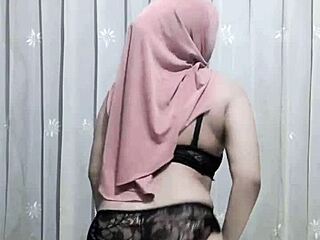 hey teacher wife with big tits and pussy dance naked in hijab while house empty arab style