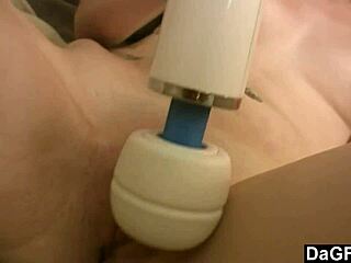 Skinny Brunette Slut's Quiet Toy Tease